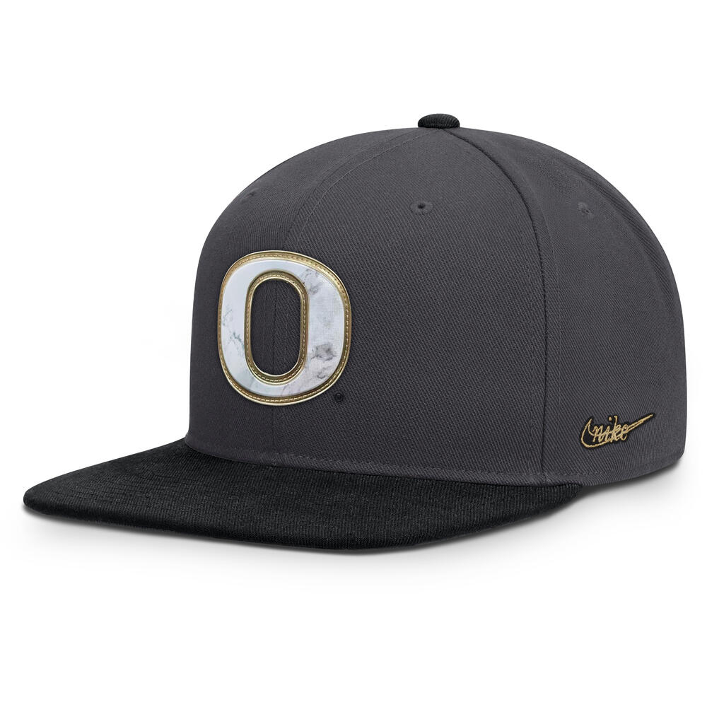 Classic Oregon O, Nike, Grey, Flatbill, Polyester, Accessories, Unisex, Structured, 2025, On-Field tag, Adjustable, Hat, 945955